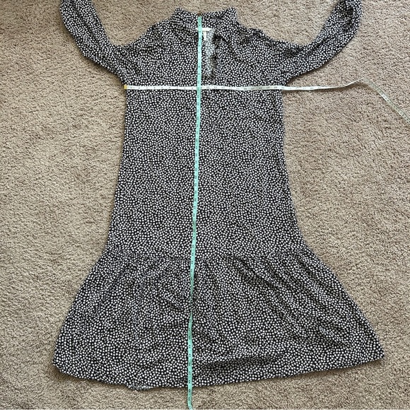 H&M Floral Patterned Long Sleeve Midi Shirt Dress Size Medium - Picture 11 of 12